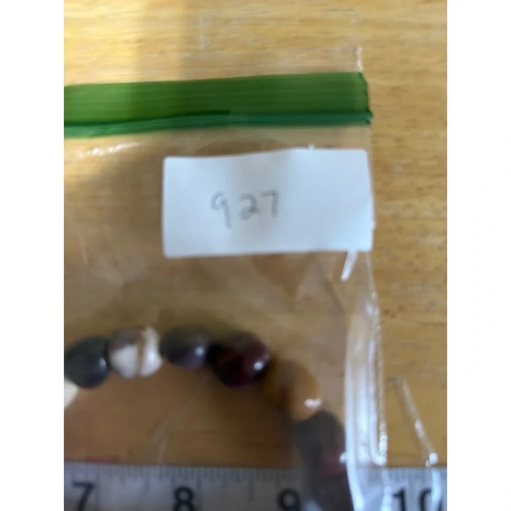 Mookaite Jasper‎ Natural Stone Stretch Bracelet Multi Color Tumbled Beads Earthy